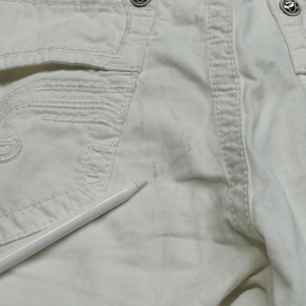 Rock Revival Shorts Men's Cargo White Orange Shorts Size 34 - Picture 9 of 15